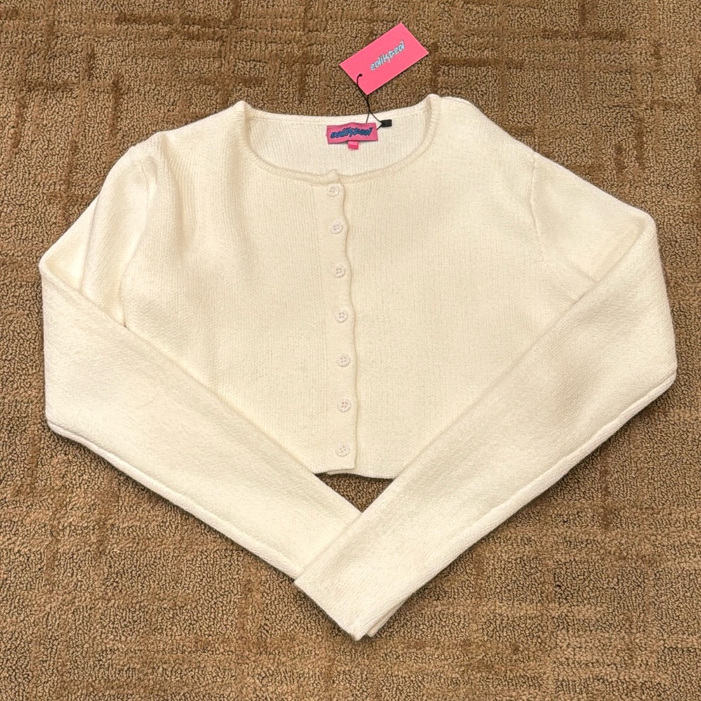 NWT Edikted White Button Down Cardigan